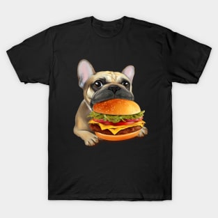 This Cute French Bulldog Proves That Dogs Can Love Fast Food Just As Much As Humans! T-Shirt